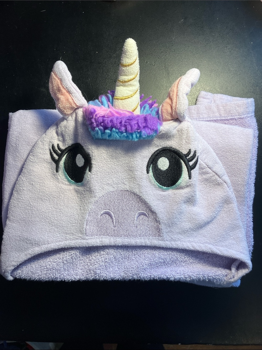 Unbranded Light Purple Kids Unicorn Hooded Bath Towel